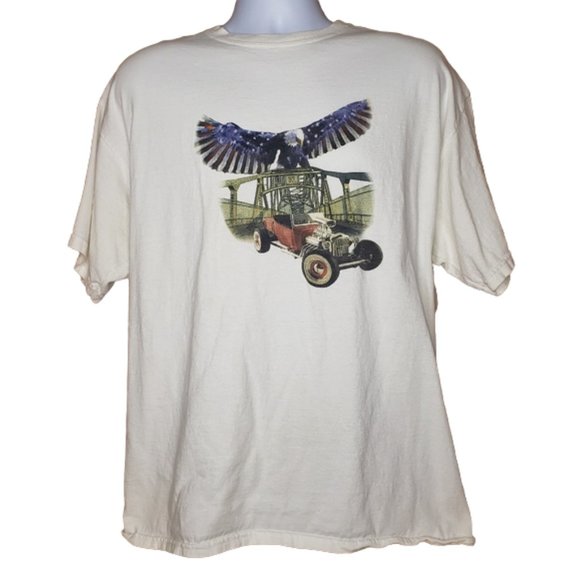 Gildan Other - GILDAN WHITE T SHIRT T BUCKET HOT ROD SIZE XL